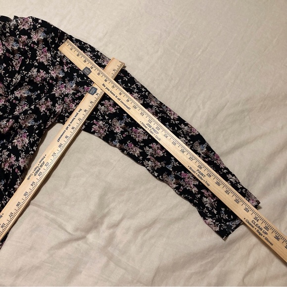 Vintage Floral Peasant Blouse | US GIRLS | Shoulder Pads | Flounces | 100% Rayon - Picture 3 of 10